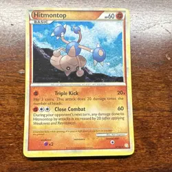 Hitmontop Holo Rare 5/123, 2010 Heartgold & Soulsilver Pokemon TCG Card English - Image 1