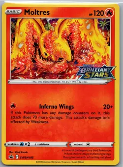 Moltres SWSH185 - Pokemon TCG SWSH Black Star Promos - Stamped Promo (NM) - Image 1