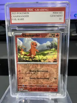 CHARMANDER 2023 FOIL #004/165 Pokemon Card GRADED 10 TCG - Image 1