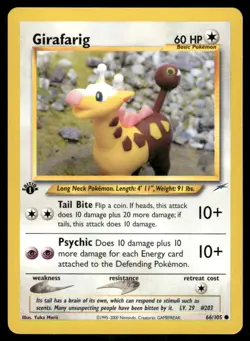 Pokemon Cards Girafarig 66/105 1ST EDITION Neo Destiny WOTC Common NM - Image 1