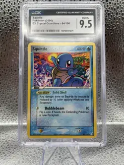 CGC 9.5 Squirtle EX Crystal Guardians 64/100 Pokemon Card - Image 1