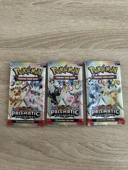 Pokemon Cards Prismatic Evolutions EMPTY artwork packs X3 With Bonus Gift - Image 1