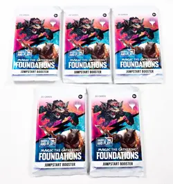5 Packs Magic the Gathering Jumpstart Booster Pack Lot MTG Foundations - Image 1
