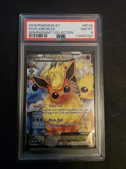 2016 Pokemon XY - Full Art Flareon EX #RC28/RC32 - PSA 8 - Image 1