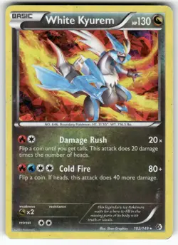 White Kyurem Boundaries Crossed Holo Rare Pokemon Moderately played - Image 1