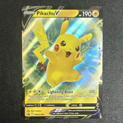 Pikachu V SWSH198 Black Star Promo Ultra Rare Holo Pokemon TCG Card NM - Image 1