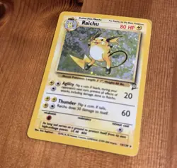 Raichu 16/130, Holo Rare, Base Set 2, Vintage WotC Pokemon TCG Card - Image 2