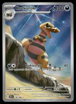 Pokemon Cards Krokorok 136/086 Black Bolt Illustration Rare NM - Image 1