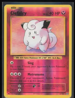 Clefairy Reverse Holo 63/108 Pokemon XY - Evolutions MP CUTE Pokemon Card - Image 1
