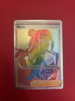 Pokemon TCG Nessa 196/185 Vivid Voltage, Secret Rainbow Holo Rare Card - Image 1