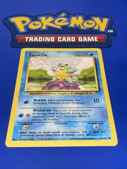 🔥 Squirtle 63/102 Base Set | WOTC Unlimited Pokemon Card | LIGHTLY PLAYED - Image 2