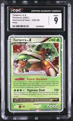 CGC 9 MINT Torterra LV.X 2007 Diamond & Pearl 122/130 Holo Pokemon Card - Image 1