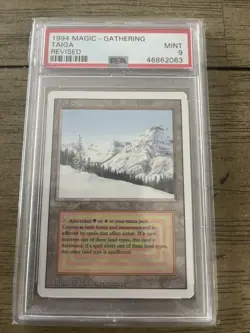 1994 TAIGA Revised Edition Red Green Dual Land Reserved List PSA 9 Mint - Image 1