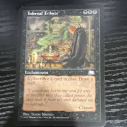 Magic: The Gathering Infernal Tribute Weatherlight Enchantment Black Rare Teres… - Image 1