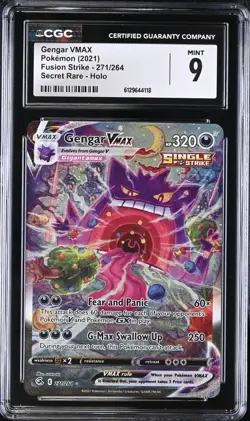 CGC 9 MINT Gengar VMAX 271/264 Alternate Art Secret Fusion Strike Holo Pokemon - Image 1