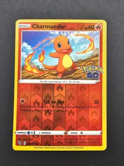 Charmander Reverse Holo Common Pokemon GO 008/078 NM - Image 1