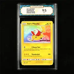 TQG 9.5 MINT+ 2017 Pokemon ENG Ash's Pikachu SM108 Promo - Image 1