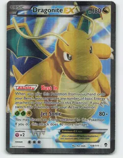 2014 Pokemon, Furious Fists, #108/111 Dragonite EX, Full Art, Holo Ultra Rare - Image 1