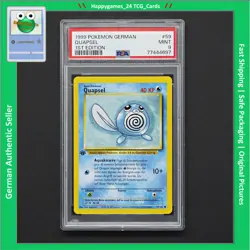 PSA 9 - 1 Edition WOTC Quapsel - Poliwag Pokemon Karte TCG 59/102 Base Set /Z73 - Image 1