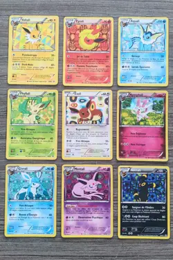 Pokemon Eevee Evolutions COMPLETE SET 9 Cards Umbreon Sylveon Jolteon Vaporeon N - Image 1