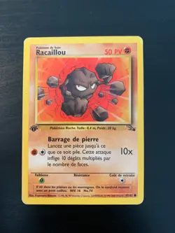 Carte Pokemon : Racaillou 47/62 Edition 1 Fossile Wizards Francaise - Image 1