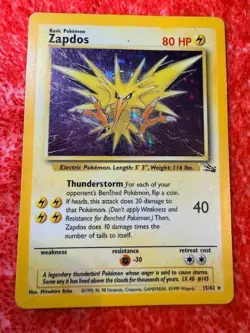 Pokemon TCG Zapdos Fossil - 15/62 - Holo Rare - 1999-2000 WOTC - MP - Image 3