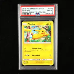 PSA 8 NM-MT 2016 Pokemon ENG Pikachu SM04 Promo - Image 1