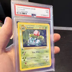 1999 Pokemon TCG Base Set Shadowless 1st Edition Ivysaur PSA 7 30/102 🔥🍃 - Image 3