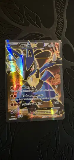 Pokemon Lucario EX Full Art Ultra Rare Holo 107/111 XY Furious Fists 180 HP Card - Image 1