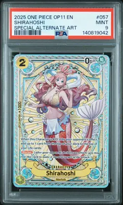 2025 One Piece Op11 A Divine Speed Shirahoshi Special Alternate Art PSA 9 #057 - Image 1