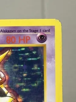 Alakazam 1/102 HP Base Set Shadowless Holo Rare Vintage Pokemon Card 1999 - Image 3
