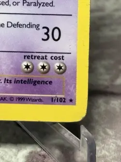 Alakazam 1/102 HP Base Set Shadowless Holo Rare Vintage Pokemon Card 1999 - Image 4