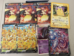 Pokemon Lot of 8 Jumbo Cards with Celebrations Binder Charizard Pikachu Mewtwo - Image 2