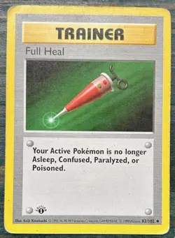 Pokemon TCG | Full Heal 82/102 | Base Set 1st Edition | HP - Image 1