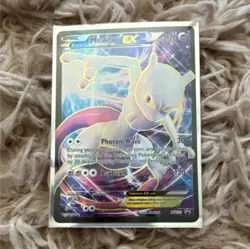 Pokemon Mewtwo with Red Standard Card Sleeves for Pokemon Trading Card Game - Image 1