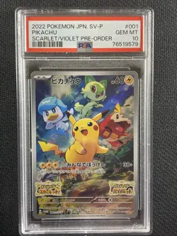 Pokemon Card PSA 10 JAPANESE Pikachu Scarlet & Violet Pre Order 2022 #001/SV-P - Image 1