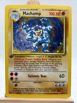Machamp - 1st Edition - 8/102 Base Set Holo Rare - MP - Pokemon TCG WOTC - Image 1