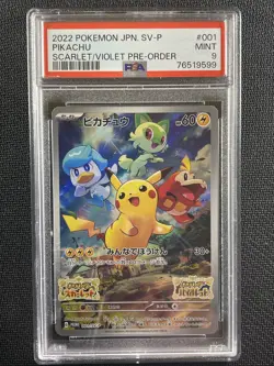Pokemon Card PSA 9 JAPANESE Pikachu Scarlet & Violet Pre Order 2022 #001/SV-P - Image 1