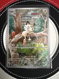 Pokemon Meowth 106/094 Phantasmal Flames illustration Rare Mauzi Fatale Flammen - Image 1