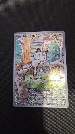 Pokemon Card Meowth 106/094 Phantasmal Flames Illustration Rare Near Mint - Image 1