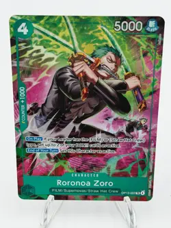 One Piece OP15 Roronoa Zoro OP13-037 TR Foil - Adventure On Kami's Island Eng NM - Image 1