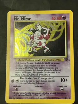 Mr. Mime 6/64 Holo Fossil Set Rare Pokemon Card WOTC Vintage 1999 - Image 1