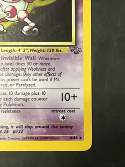 Mr. Mime 6/64 Holo Fossil Set Rare Pokemon Card WOTC Vintage 1999 - Image 4