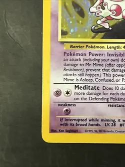 Mr. Mime 6/64 Holo Fossil Set Rare Pokemon Card WOTC Vintage 1999 - Image 5
