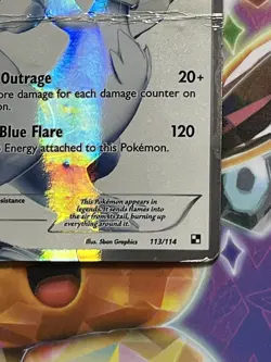 Pokemon TCG Reshiram Black & White Full Art Ultra Rare Holo Card 113/114 - Image 4