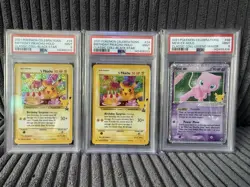 PSA 9 Pokemon Card Lot Celebrations Birthday Pikachu, Mew ex - Image 1