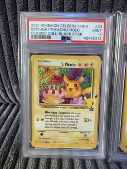 PSA 9 Pokemon Card Lot Celebrations Birthday Pikachu, Mew ex - Image 2
