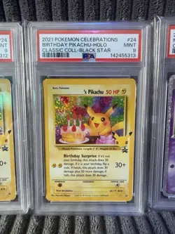 PSA 9 Pokemon Card Lot Celebrations Birthday Pikachu, Mew ex - Image 3