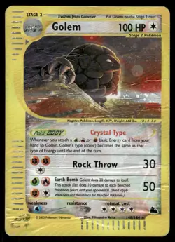 Cards Golem 148/144 Reverse Holo Skyridge Secret Rare DMG *WATER DMG & PEEL* - Image 1