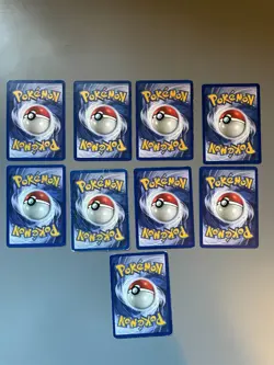 Vintage Pokemon Lot (9 Cards) Base Set TCG MP Average Condition - Image 2